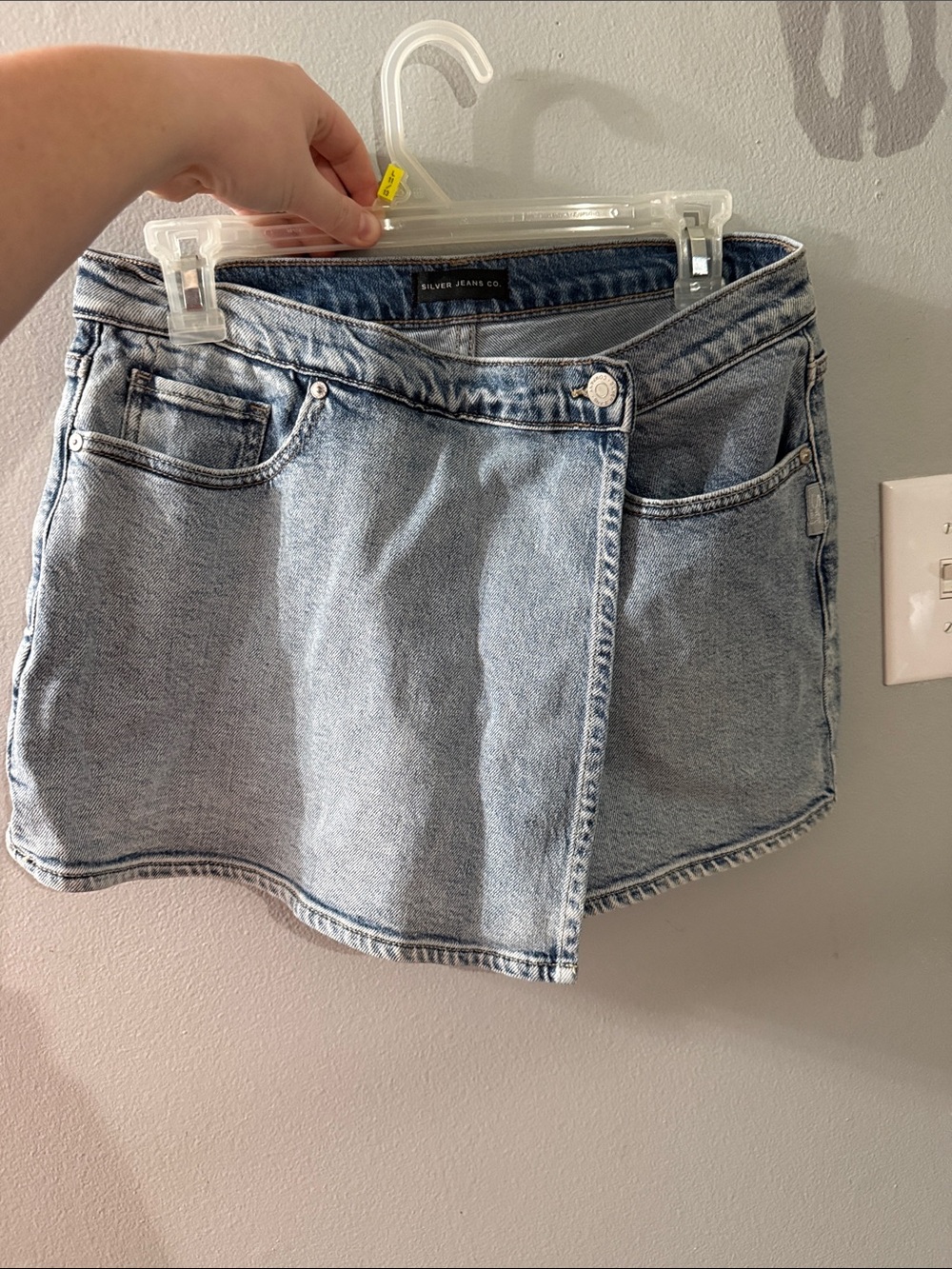 Silver Jeans Light Blue Denim Wrap Skort